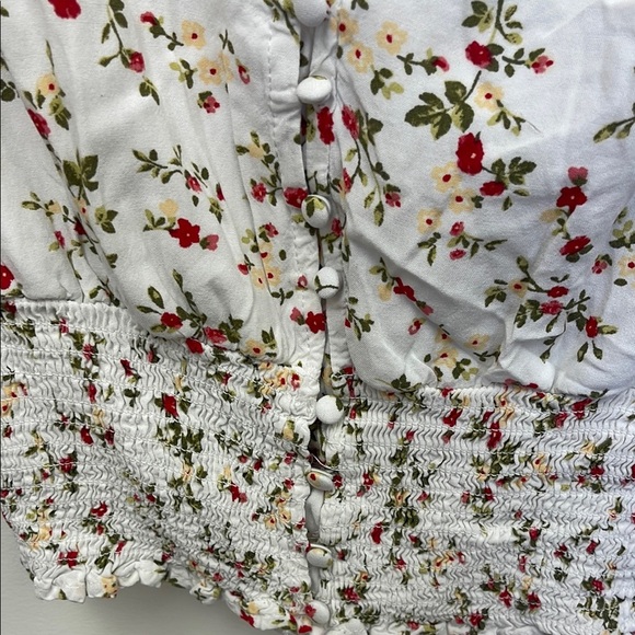 J for Justify Multicolored Crop Blouse with Ruched Tie Front - Picture 3 of 8